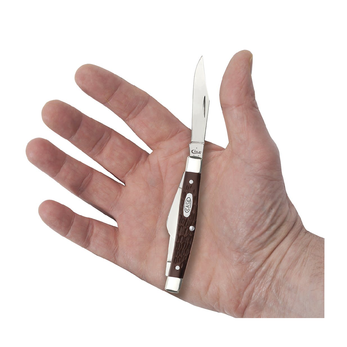 CASE KNIVES BROWN SYNTHETIC MEDIUM STOCKMAN