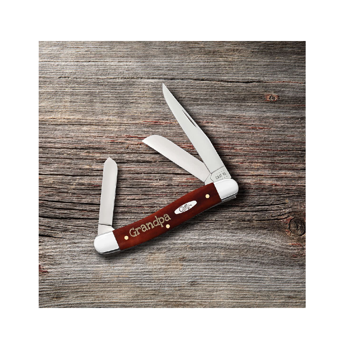 CASE KNIVES EMBELLISHED SMOOTH CHESTNUT BONE MEDIUM STOCKMAN IN GIFT TIN