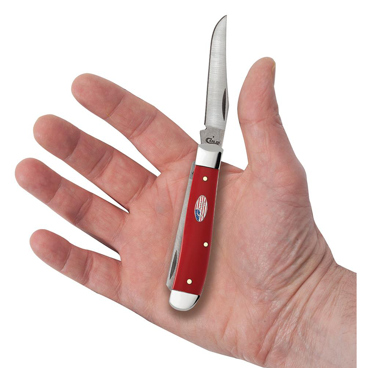 CASE KNIVES AMERICAN WORKMAN RED SYNTHETIC MINI TRAPPER