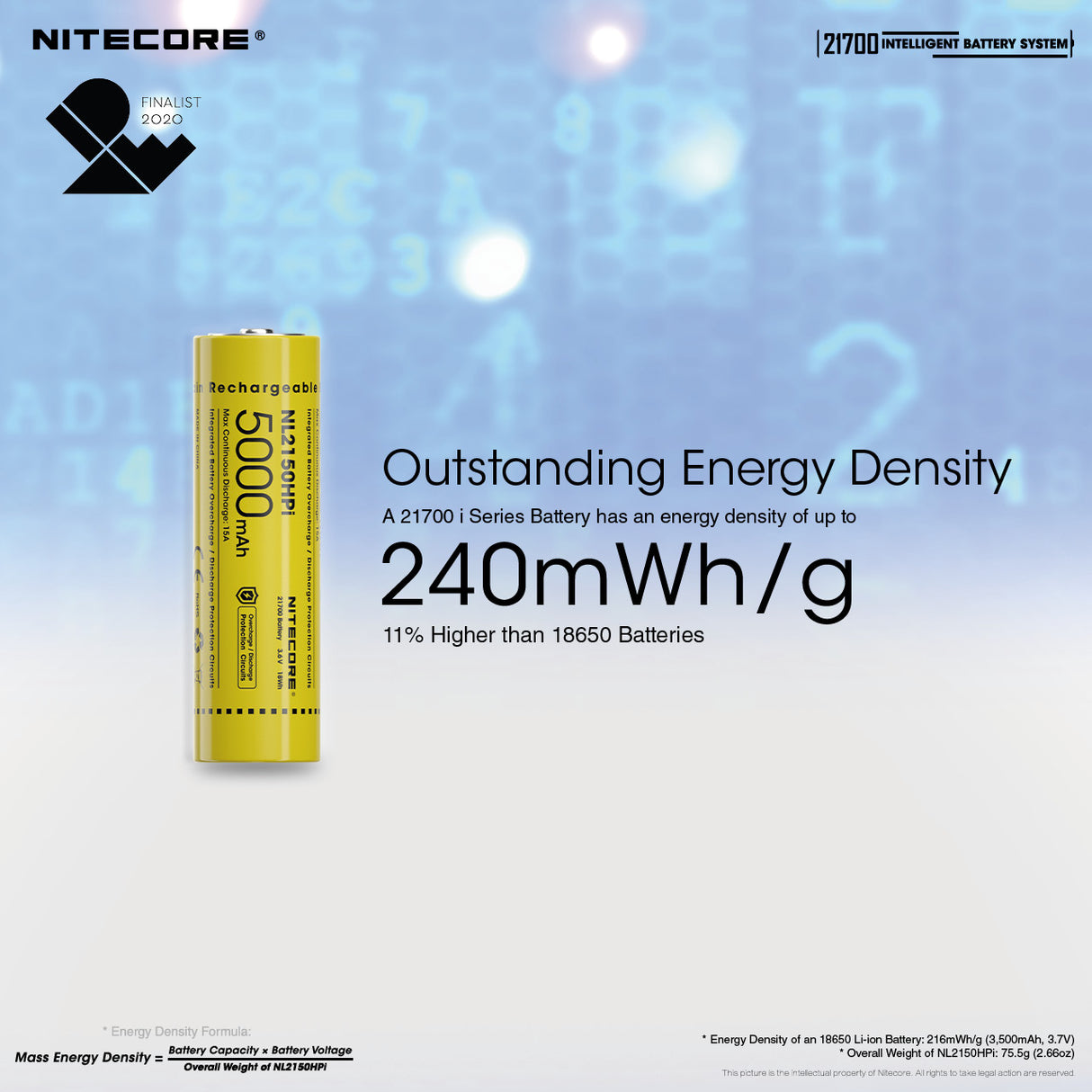 NITECORE 21700 INTELLIGENT BATTERY SYSTEM (21700IBS)