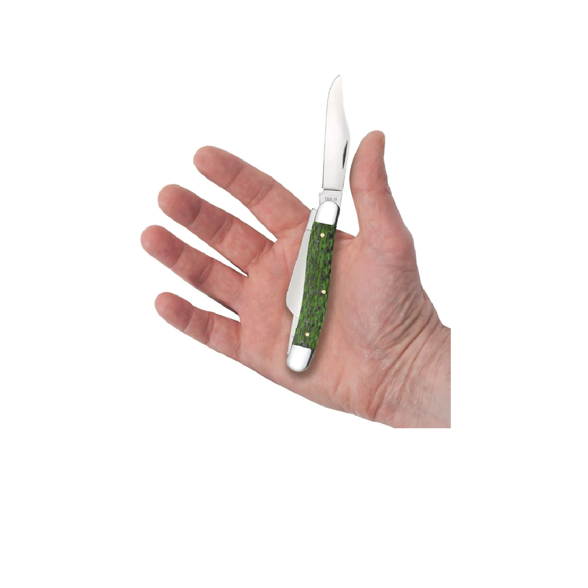 CASE KNIVES GREEN & BLACK CARBON FIBER WEAVE STOCKMAN