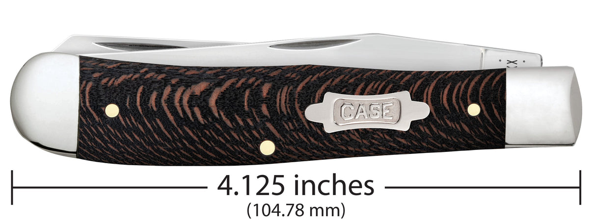 CASE KNIVES BLACK SYCAMORE WOOD TRAPPER