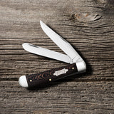 CASE KNIVES BLACK SYCAMORE WOOD TRAPPER