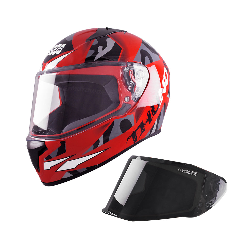 STUDDS THUNDER MOTORCYCLE FULL FACE HELMET (w/ FREE EXTRA VISOR)