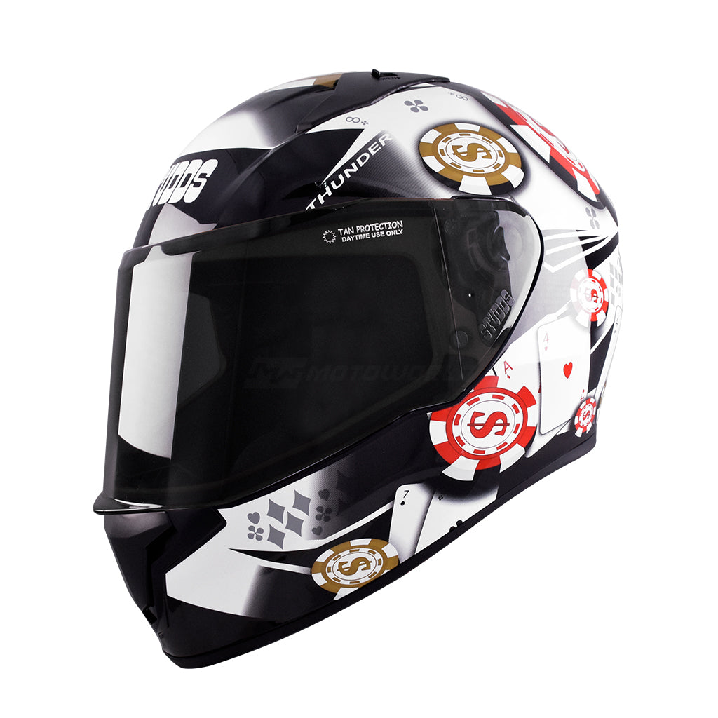 STUDDS THUNDER MOTORCYCLE FULL FACE HELMET (w/ FREE EXTRA VISOR)