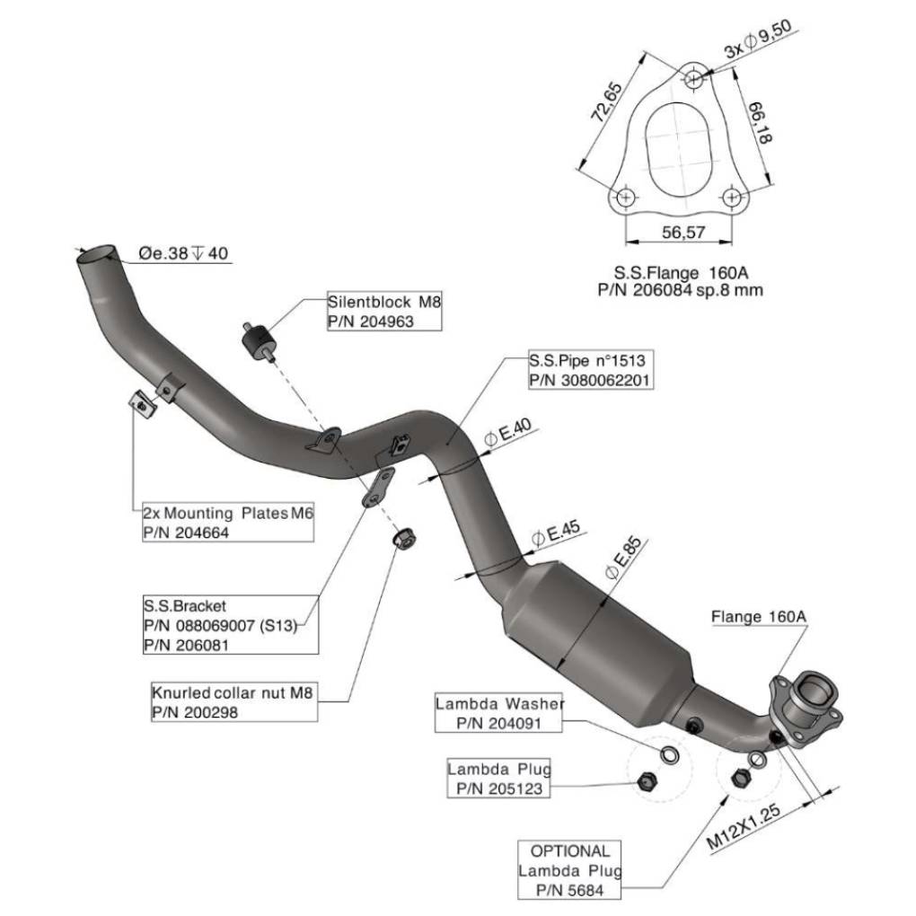 LEO VINCE  HEADER PIPES FOR HONDA X-ADV 2017 - 2024