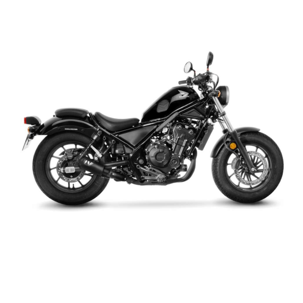 LEO VINCE LV-10 FULL BLACK FOR HONDA CMX 500 REBEL 2017 - 2024 SLIP-ON