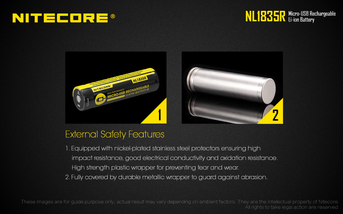 NITECORE 18650 RECHARGEABLE MICRO USB 3500MAH (NL1835R)
