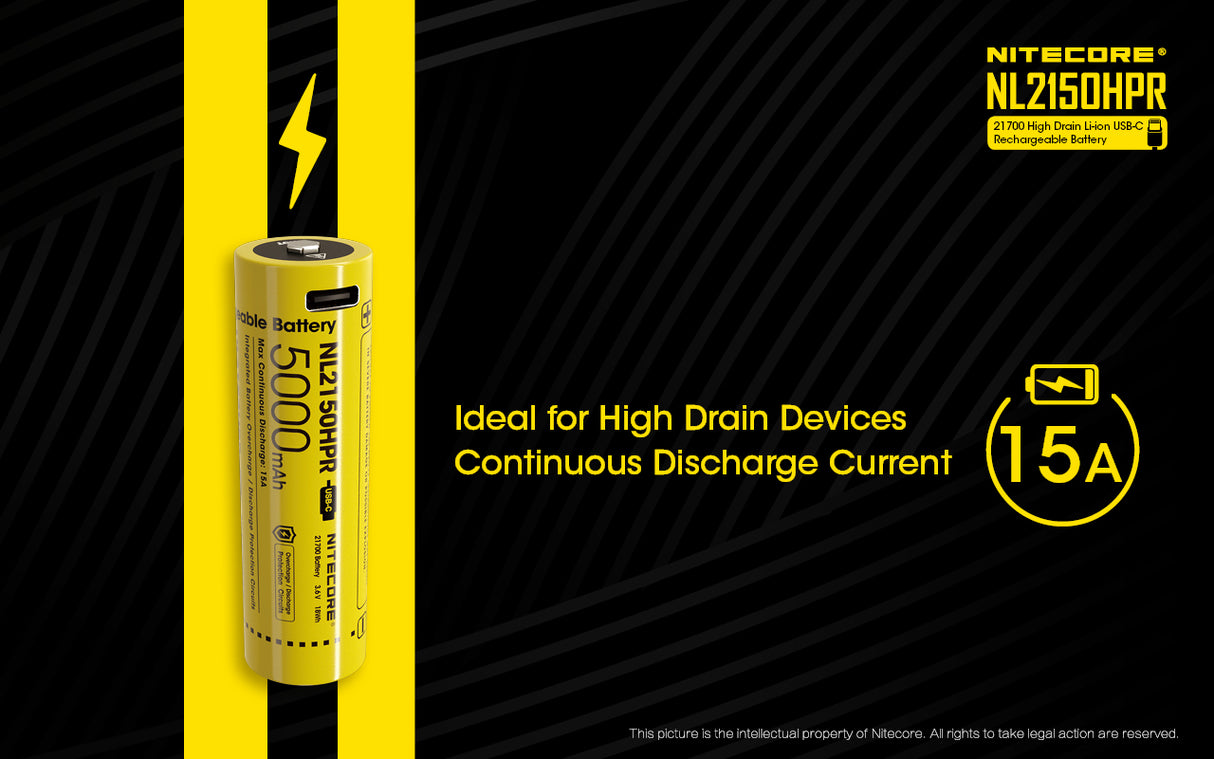 NITECORE 21700 MICRO USB RECHARGEABLE (NL2150HPR)