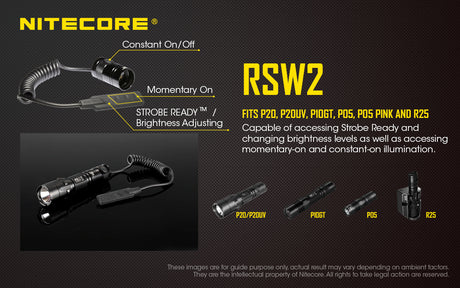 NITECORE REMOTE SWITCH FOR P20,P20UV,P10GT,P05,R25 (RSW2)