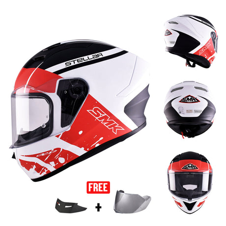 SMK STELLAR SPORT FULL FACE HELMET w/ FREE SPOILER & VISOR