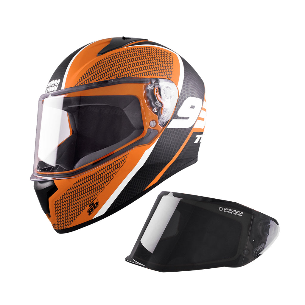 STUDDS THUNDER MOTORCYCLE FULL FACE HELMET (w/ FREE EXTRA VISOR)